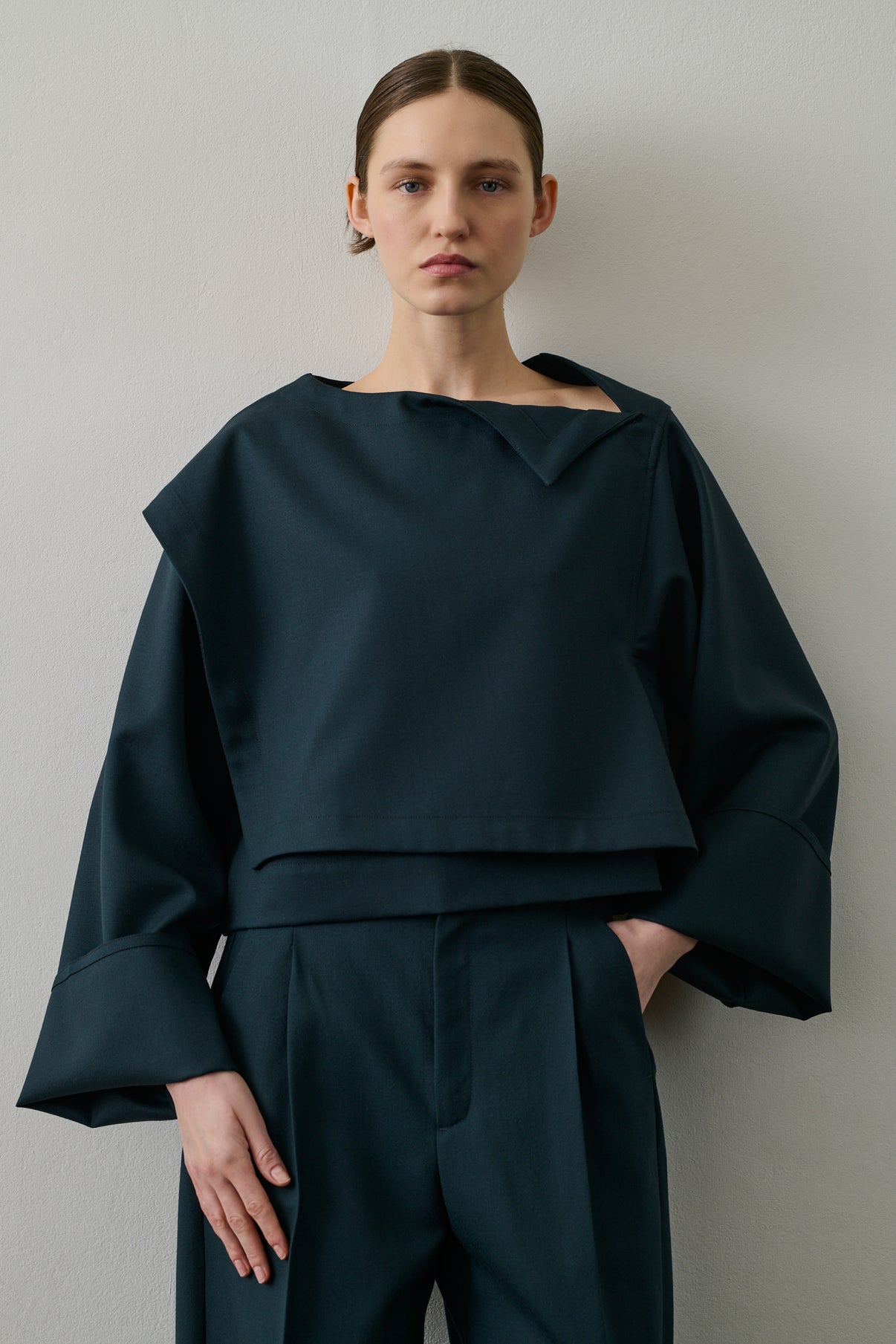 Blouse Eva - Pétrole - Laine - Femme vue 1