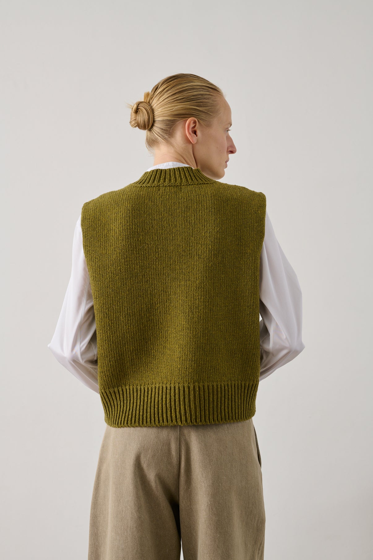 Cardigan Ivana - Vert Olive - Laine - Femme vue 3