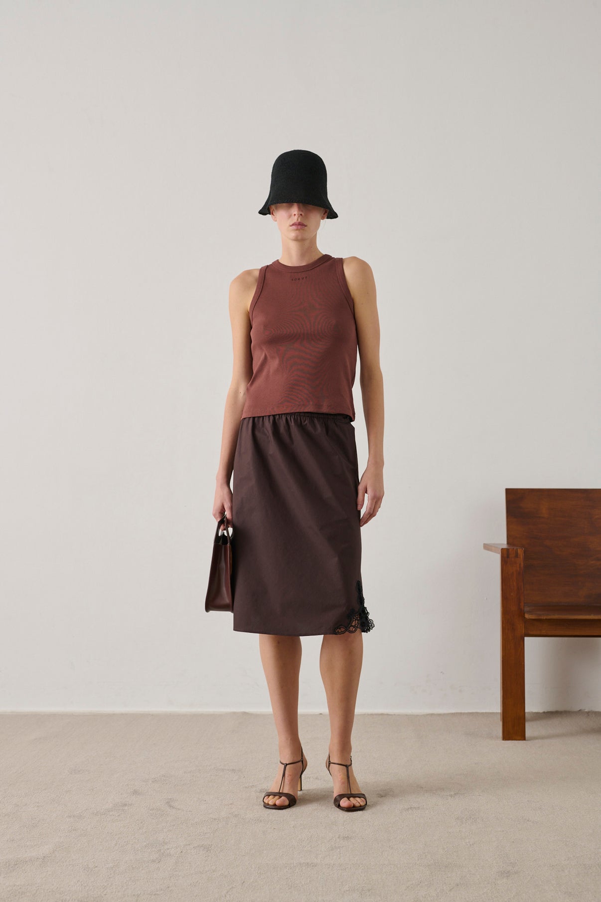 Débardeur Dolly - Acajou - Coton - Femme vue 1