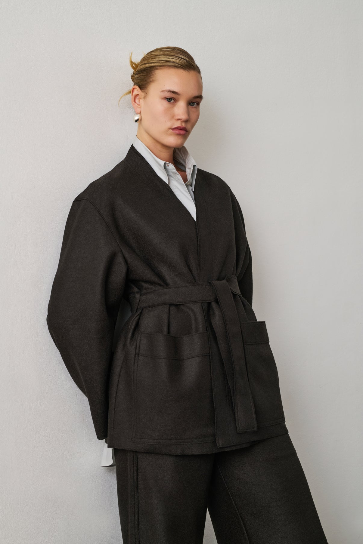 Veste Balme - Vert Ébène - Laine - Femme vue 1